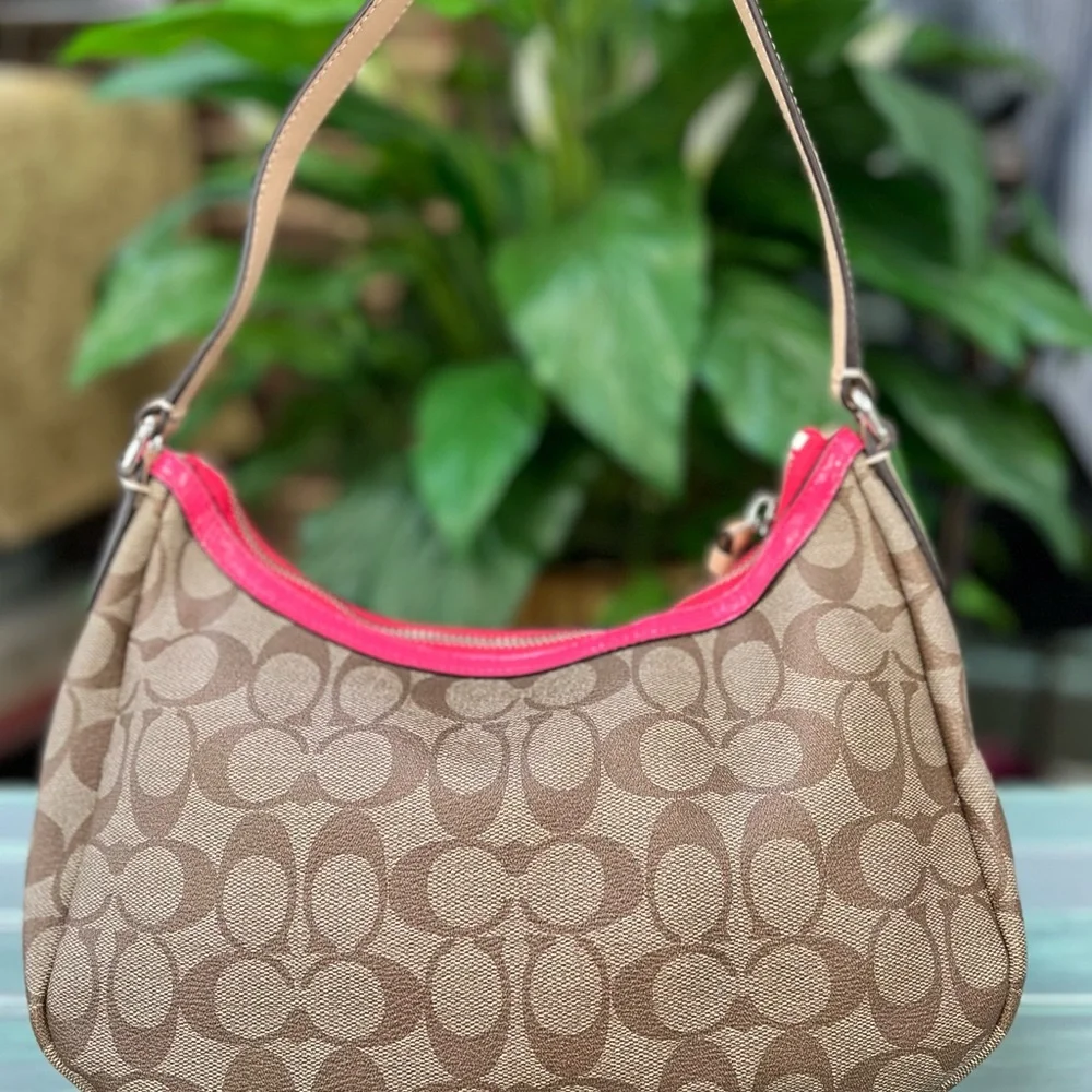 Coach Pink Striped Demi Satchel - Picture 3 of 12
